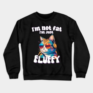 I’m not fat, I’m just fluffy funny humor for cat mom cat dad Crewneck Sweatshirt